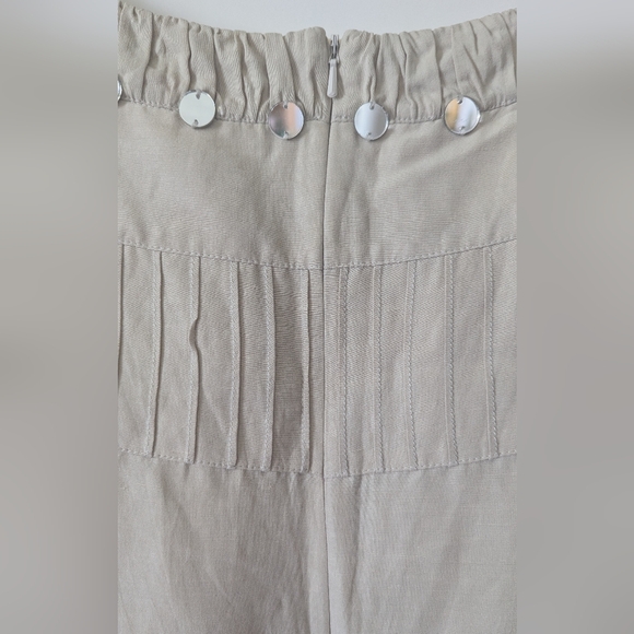 Tory Burch Silk Linen Size 10 Cream Embellished Sleeveless Tank Top Tunic - Picture 7 of 13